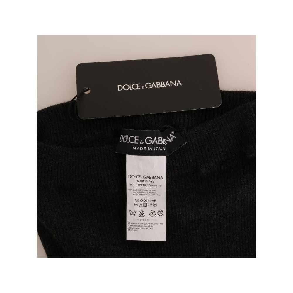 Dolce & Gabbana Elegante graue Kaschmirhose mit hoher Taille