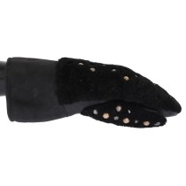 Dolce & Gabbana Beschlagene schwarze Lederhandschuhe für Herren