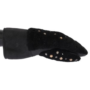 Dolce & Gabbana Beschlagene schwarze Lederhandschuhe für Herren
