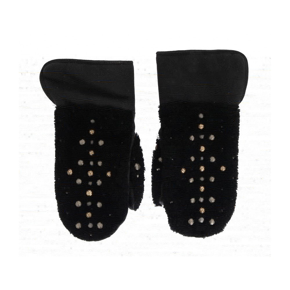 Dolce & Gabbana Beschlagene schwarze Lederhandschuhe für Herren