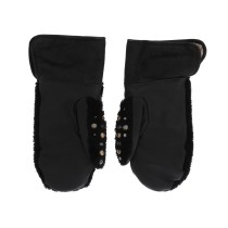 Dolce & Gabbana Beschlagene schwarze Lederhandschuhe für Herren