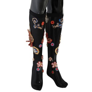Dolce & Gabbana Elegante verschönerte Kristallstrümpfe