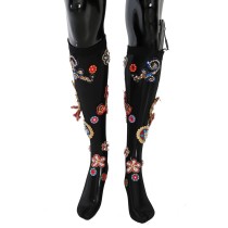 Dolce & Gabbana Elegante verschönerte Kristallstrümpfe