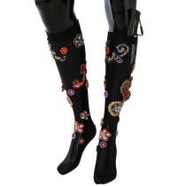 Dolce & Gabbana Elegante verschönerte Kristallstrümpfe