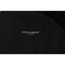 Dolce & Gabbana Elegante Weste aus Wollmischung, grau gestreift
