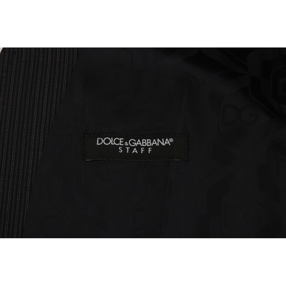 Dolce & Gabbana Elegante Weste aus Wollmischung, grau gestreift