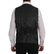 Dolce & Gabbana Elegante Graue Gestreifte Weste Weste