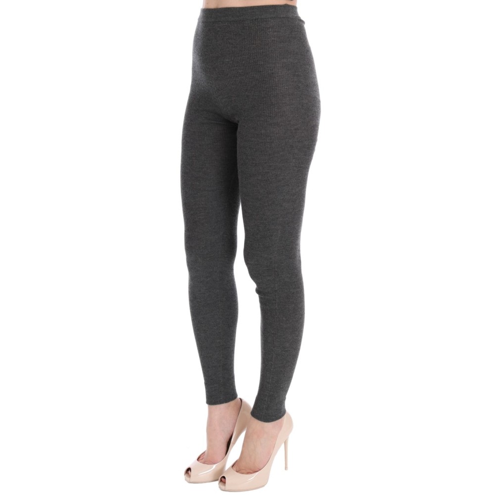 Dolce & Gabbana Schicke graue Kaschmirstrumpfhose mit hoher Taille