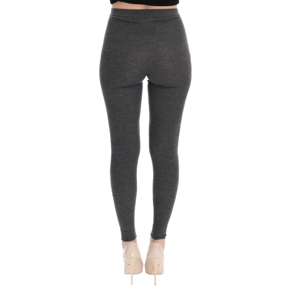 Dolce & Gabbana Schicke graue Kaschmirstrumpfhose mit hoher Taille