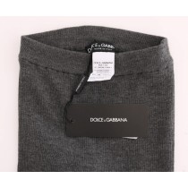 Dolce & Gabbana Schicke graue Kaschmirstrumpfhose mit hoher Taille