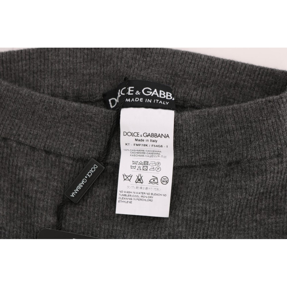 Dolce & Gabbana Schicke graue Kaschmirstrumpfhose mit hoher Taille