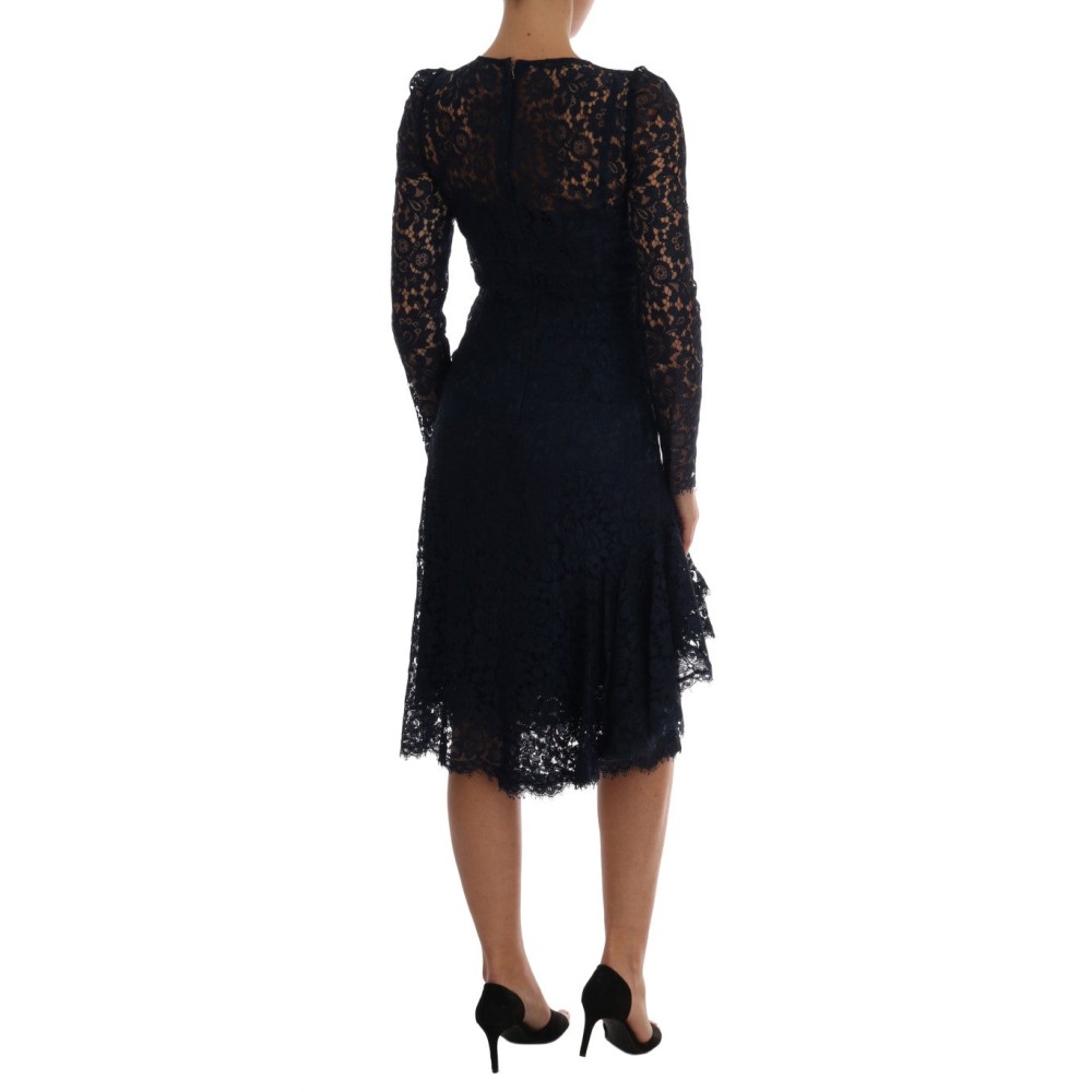 Dolce & Gabbana Elegantes Kleid mit floraler Spitze in A-Linie