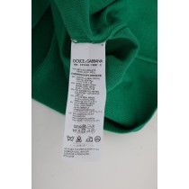 Dolce & Gabbana Grüner Pullover aus Seide mit Verzierungen