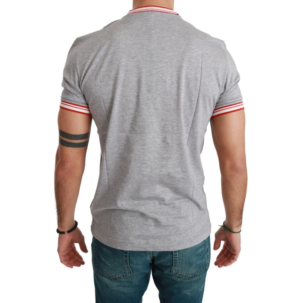 Dolce & Gabbana Schickes graues Baumwoll-T-Shirt mit Jahr-des-Schweins-Motiv