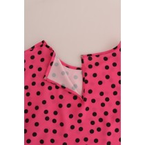 Dolce & Gabbana Schicke rosa gepunktete Seidenbluse