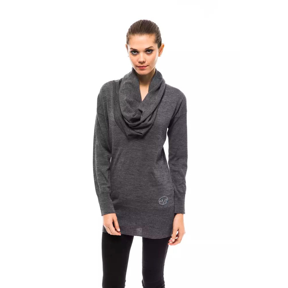 Montana Blu Grauer Pullover aus Wolle für Frauen