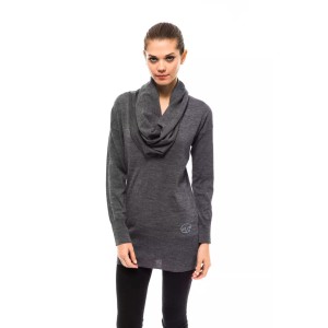 Montana Blu Grauer Pullover aus Wolle für Frauen
