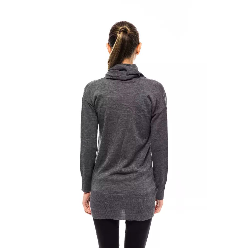 Montana Blu Grauer Pullover aus Wolle für Frauen