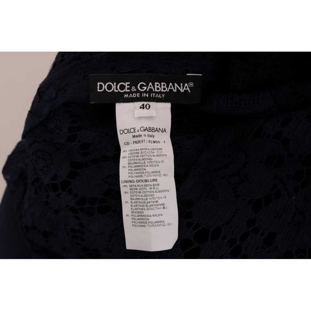 Dolce & Gabbana Elegantes Kleid mit floraler Spitze in A-Linie
