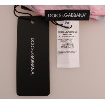 Dolce & Gabbana Schicke rosa gepunktete Seidenbluse