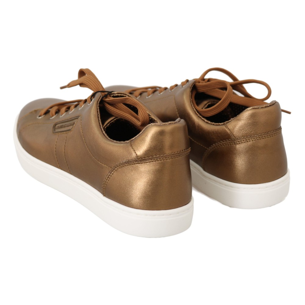 Dolce & Gabbana Goldene Metallic-Leder-Sneakers