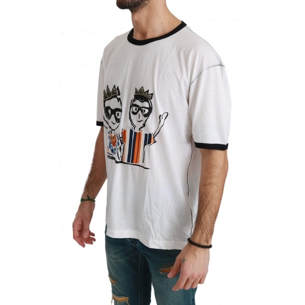 Dolce & Gabbana Elegantes weißes T-Shirt aus Seidenmischung für Männer