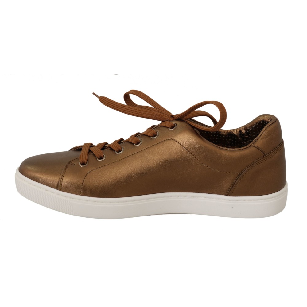 Dolce & Gabbana Goldene Metallic-Leder-Sneakers