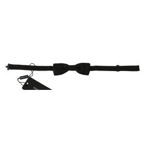 Dolce & Gabbana Elegante Schwarz gepunktete Seidenfliege