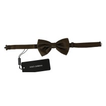 Dolce & Gabbana Elegante gepunktete Seidenfliege in Braun