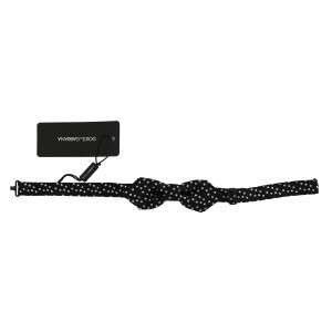 Dolce & Gabbana Elegante Schwarz gepunktete Seidenfliege