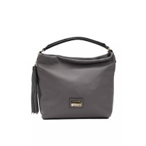 Pompei Donatella Graue Leder Damen Umhängetasche