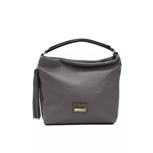 Pompei Donatella Graue Leder Damen Umhängetasche