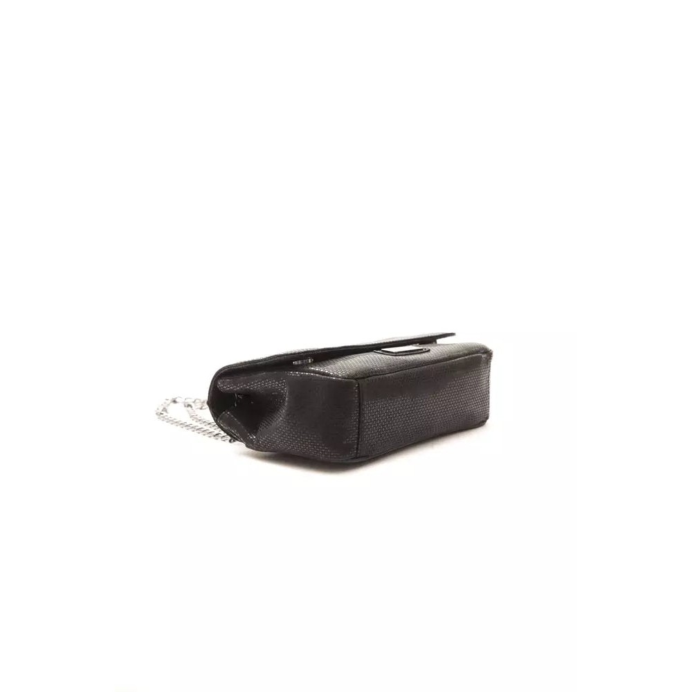 Pompei Donatella Schwarze Leder Damen Crossbody Tasche