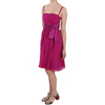 Dolce & Gabbana Kristallverziertes Marineblaues Schlagkleid