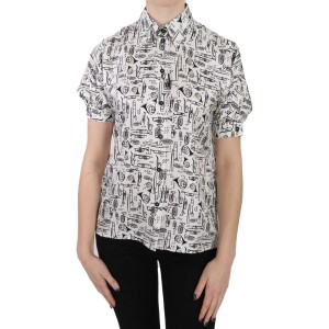 Dolce & Gabbana Elegante Seidenbluse mit Trompetendruck