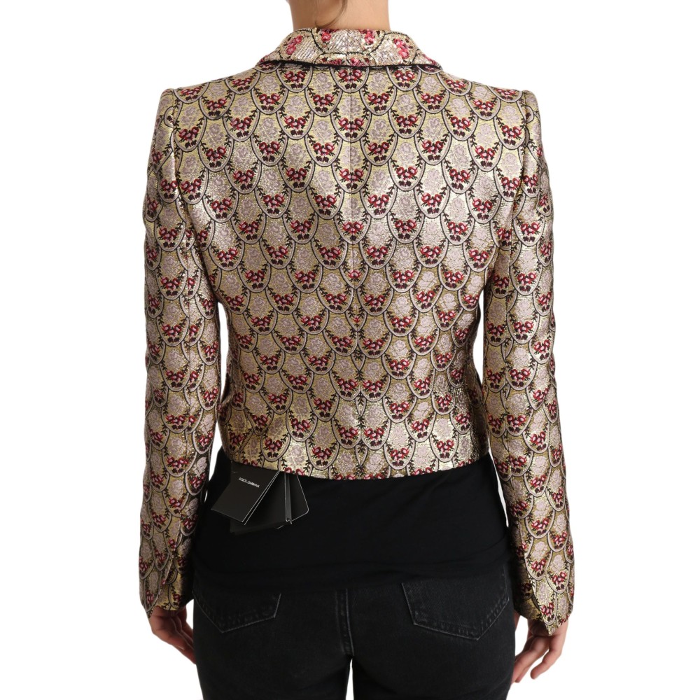 Dolce & Gabbana Glitzernde, goldfarbene, mit Pailletten besetzte Blazerjacke