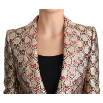 Dolce & Gabbana Elegante Seidenbluse mit Trompetendruck