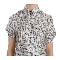 Dolce & Gabbana Elegante Seidenbluse mit Trompetendruck