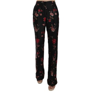 Dolce & Gabbana Elegante Boot Cut Hose mit Blumenmuster