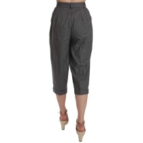 Dolce & Gabbana Elegante graue Plisseehose aus Wolle und Kaschmir