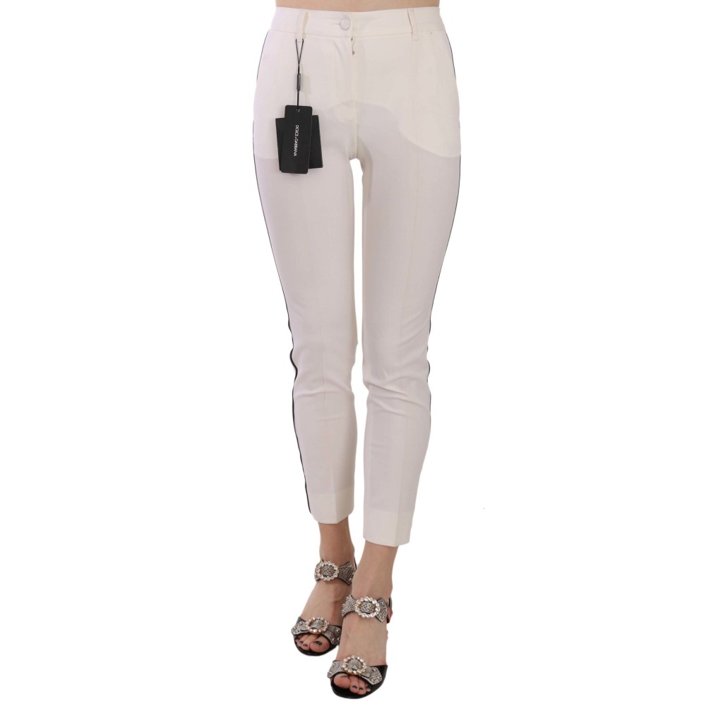 Dolce & Gabbana Elegante Hose aus Wolle mit Seitenstreifen