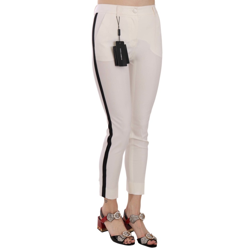 Dolce & Gabbana Elegante Hose aus Wolle mit Seitenstreifen