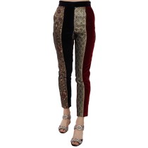 Dolce & Gabbana Elegante Multicolor-Jacquard-Hose in Cropped-Optik