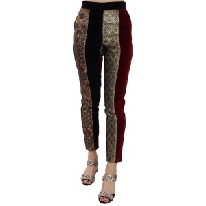 Dolce & Gabbana Elegante Multicolor-Jacquard-Hose in Cropped-Optik