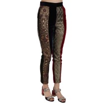 Dolce & Gabbana Elegante Multicolor-Jacquard-Hose in Cropped-Optik