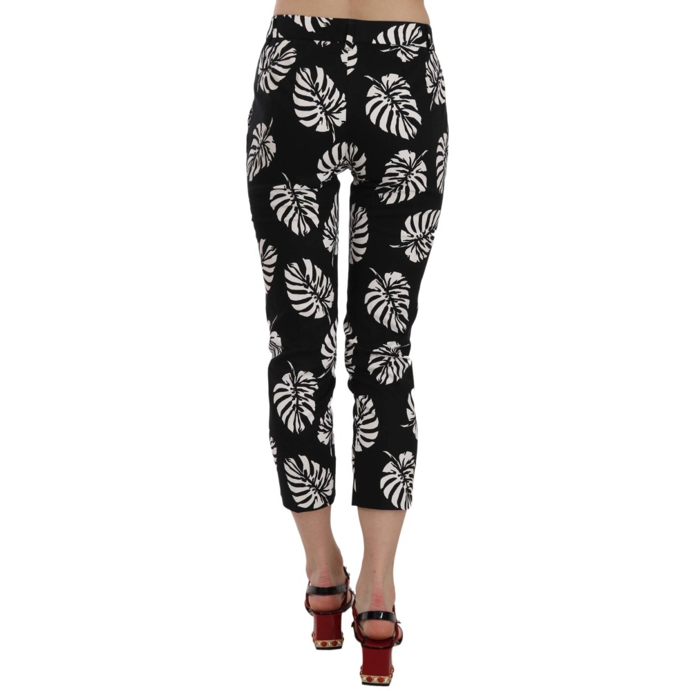 Dolce & Gabbana Elegante Skinny Capri mit Palmenprint