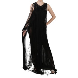 John Richmond Durchsichtiges paillettenbesetztes Maxi Elegance Kleid