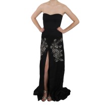 John Richmond Bezauberndes Schwarzes Maxi-Schlagkleid
