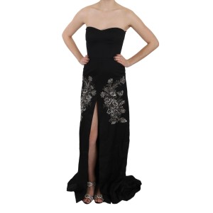 John Richmond Bezauberndes Schwarzes Maxi-Schlagkleid