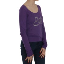 Exte Kristallverzierte Bluse mit U-Ausschnitt